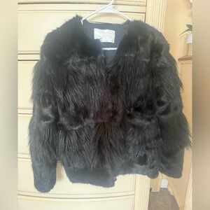 Zara woman Faux Fur Jacket in Black